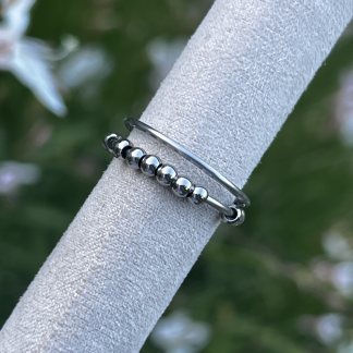 Bague tournante anti-stress perles mobiles